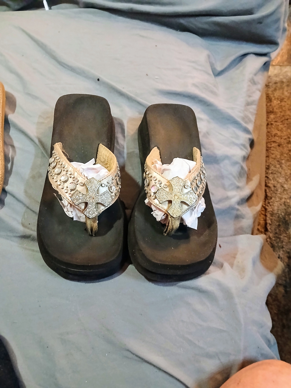 Montana West Gold Platform Flip Flop with Gold. NOT FOR SALE